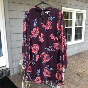 Flowy floral maroon dress